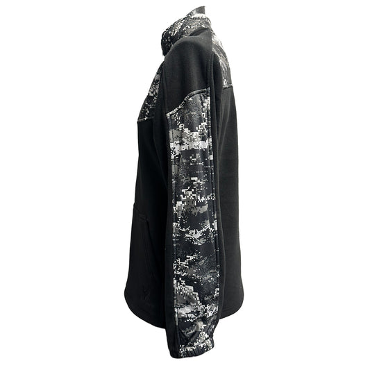 Huntworth 1/4 Zip Digicam Black Fleece Jumper