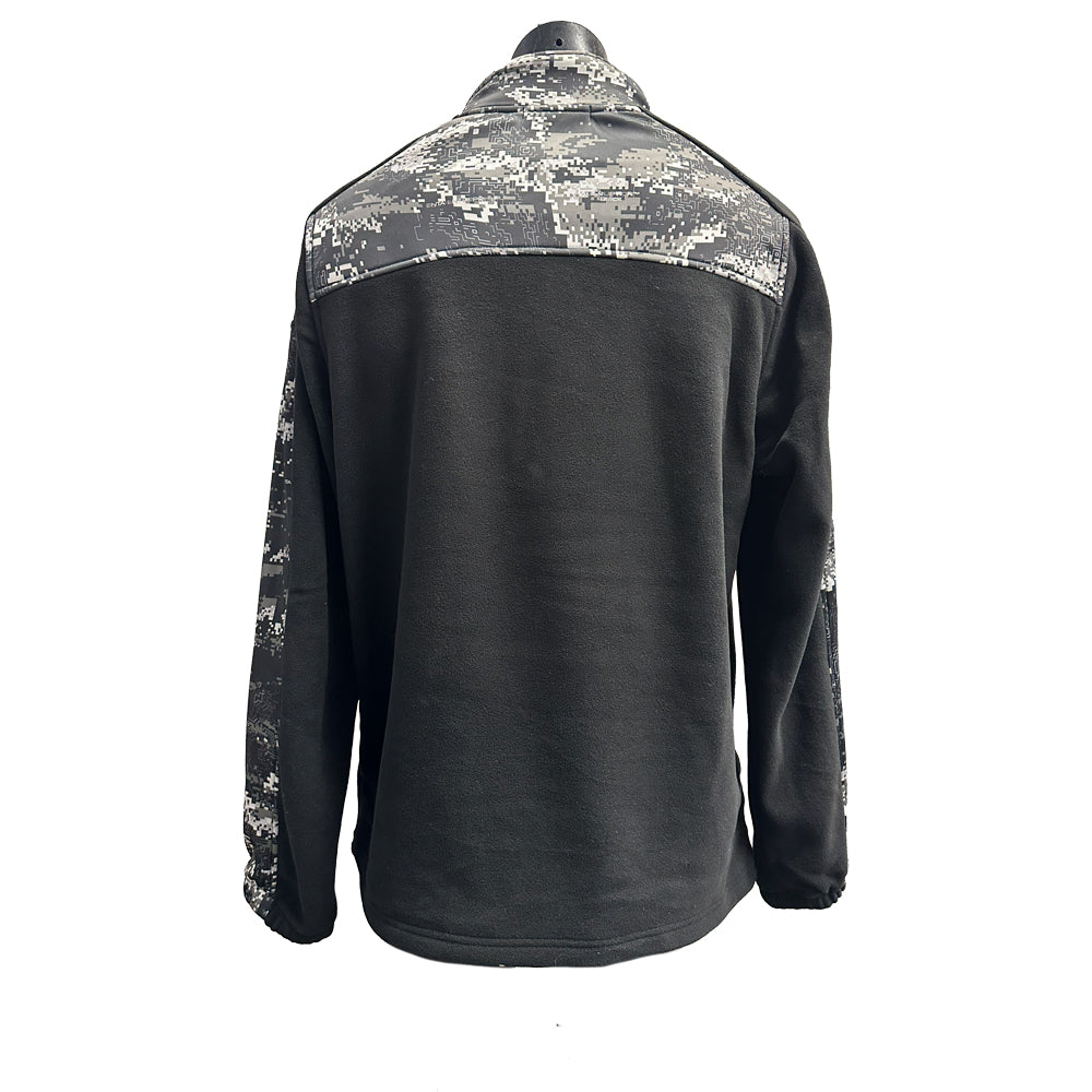 Huntworth 1/4 Zip Digicam Black Fleece Jumper