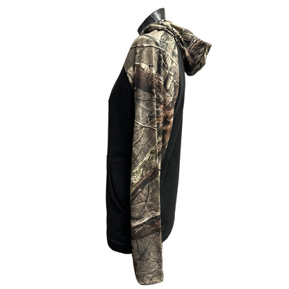 Huntworth Lightweight Drywood Camo Black Hoodie