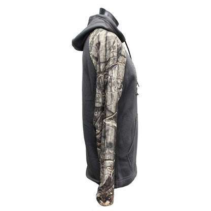 Huntworth Camo USA Flag Drywood Charcoal Hoodie