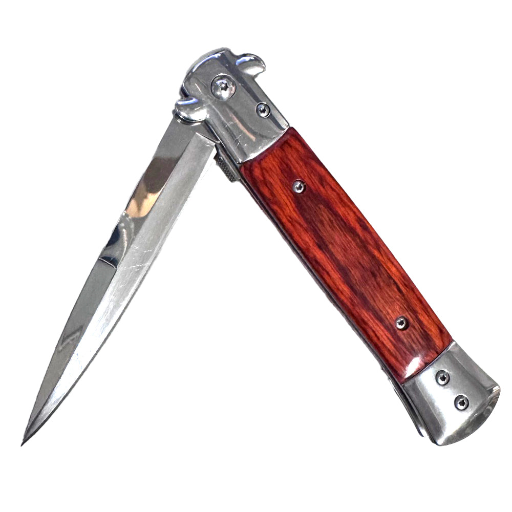 Stiletto Style Folding Knife brown
