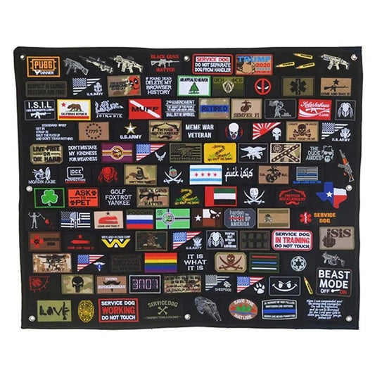 Military Patch Display Blanket (Hook & Loop) Black