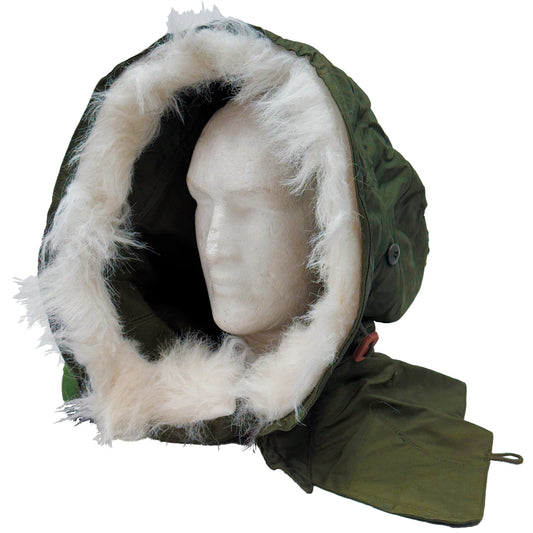 Military Surplus M-65 / M-51 Fishtail Parka Hood with Synthetic Fur Ruff