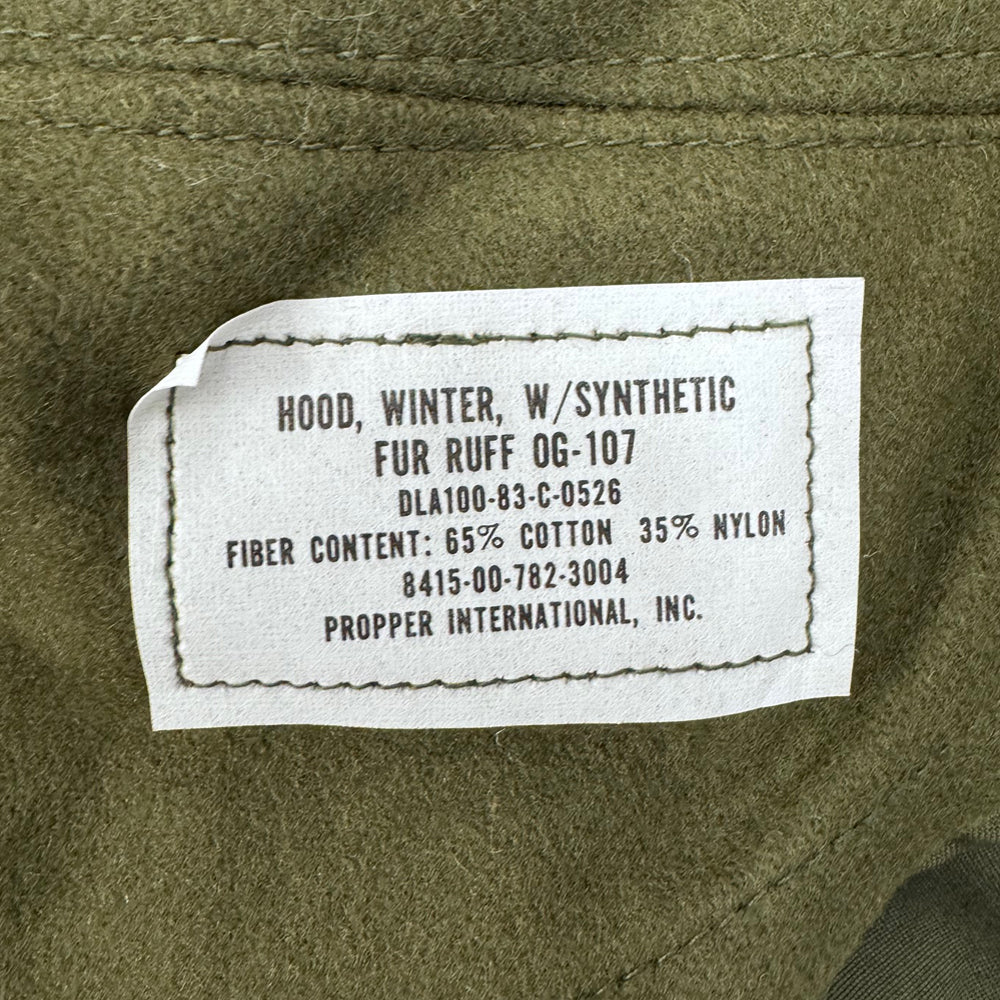Military Surplus M-65 / M-51 Fishtail Parka Hood with Synthetic Fur Ruff