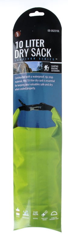 10 Litre Waterproof Green Dry Sack / Dry Bag