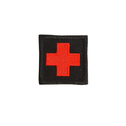 Medical Cross Square Patch Black