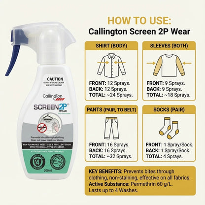 Callington Screen2P Wear Insect Repellent Spray 200mL