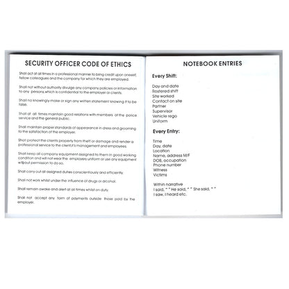 Security Officer Notebook