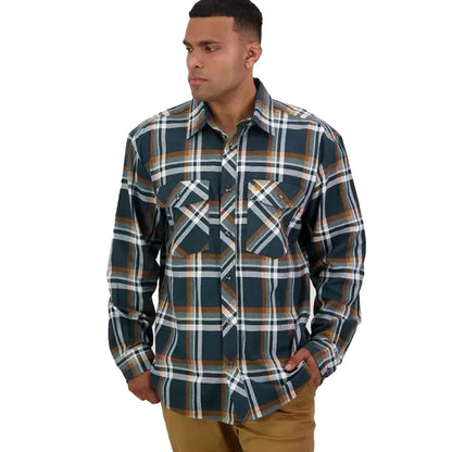 Swanndri Men's Egmont Full Button Cotton Shirt Deep Green