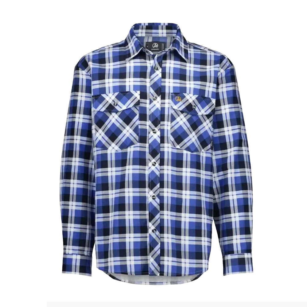 Swanndri Men's Egmont Full Button Cotton Shirt Mid Blue