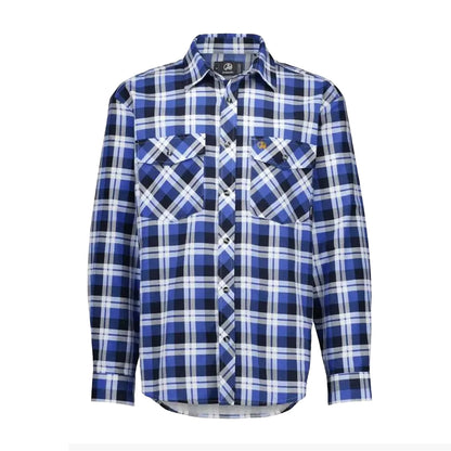 Swanndri Men's Egmont Full Button Cotton Shirt Mid Blue