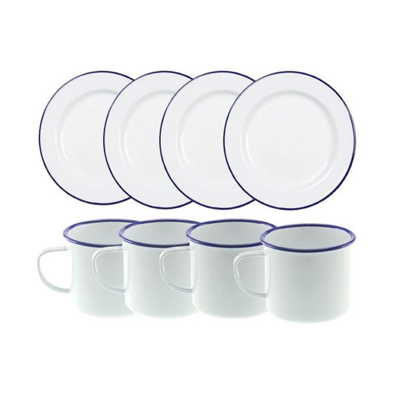 Enamel Camping Dinner Set 8pcs Small