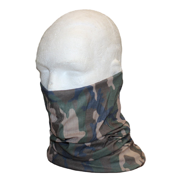 Multi function Neck Tube / Facemask Woodland Camo