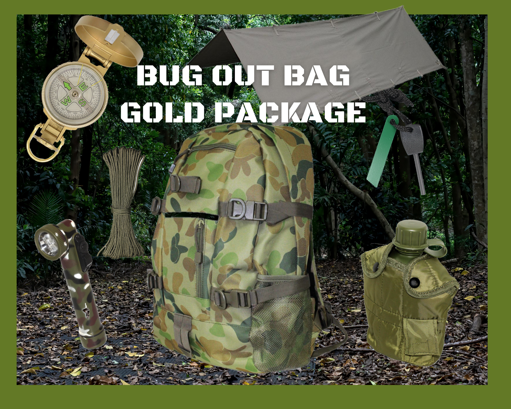 Bug Out Bag Gold Package, Grab Bag, Preppers Bag – The Outdoor