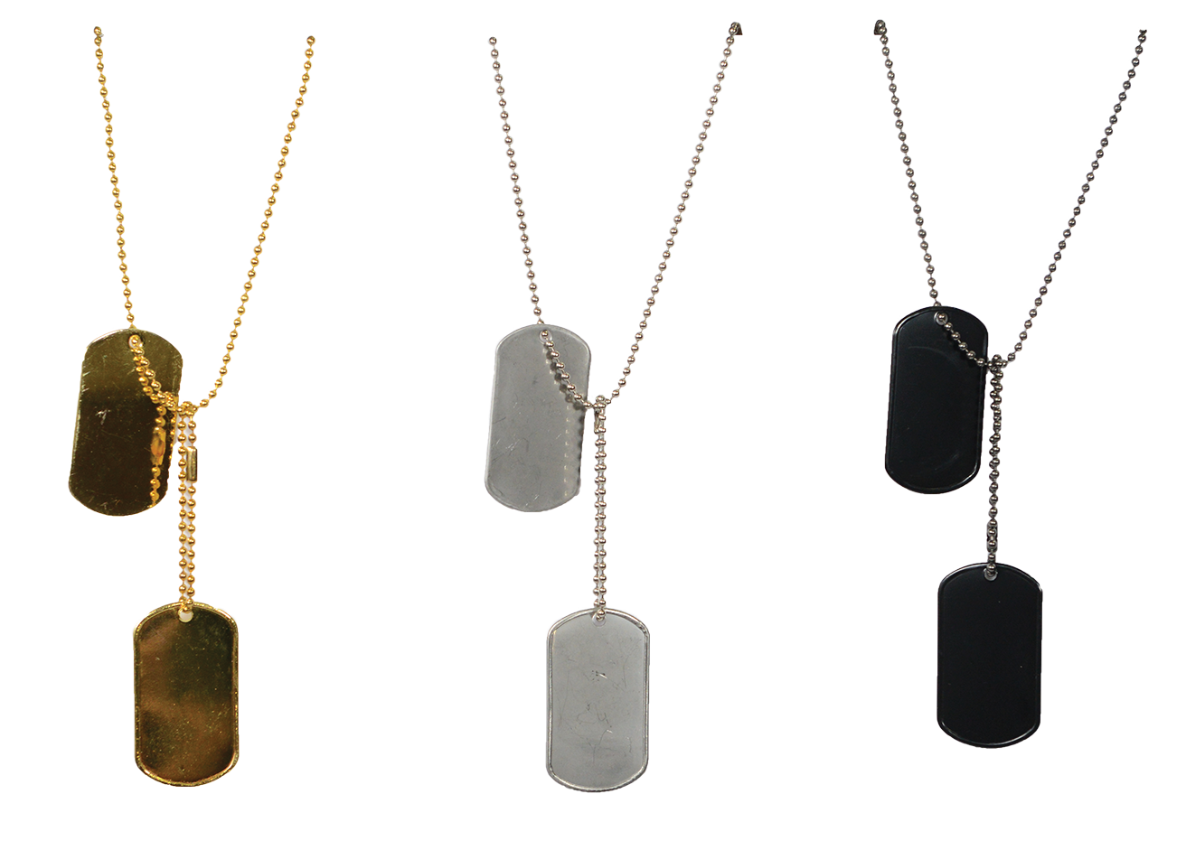 Black Dog Tags with Silencers Military ID Tags