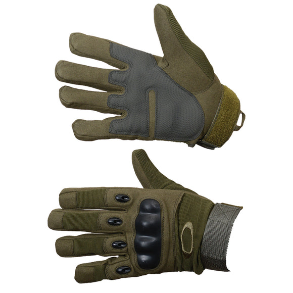 Full finger olive green tactical style glove