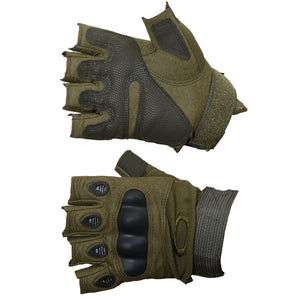 Olive green fingerless tactical glove