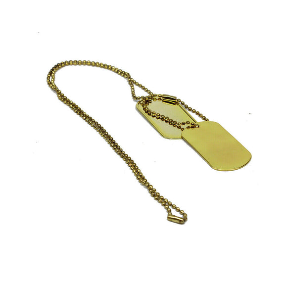 Gold Dog Tags with Silencers Military ID Tags