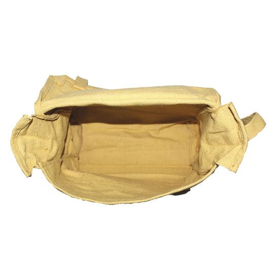 Cotton Canvas Webbing Shoulder Bag Khaki WH1