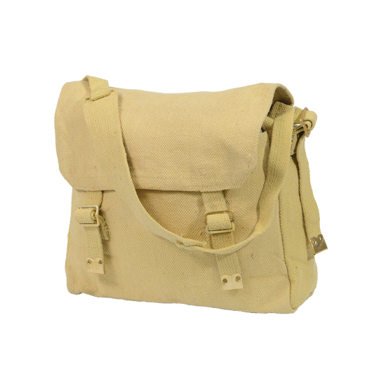 Cotton Canvas Webbing Shoulder Bag Khaki WH1