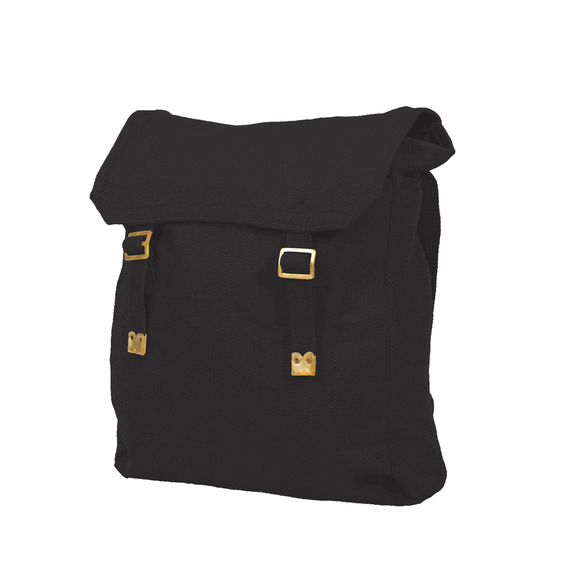 Cotton Canvas Webbing Backpack Black