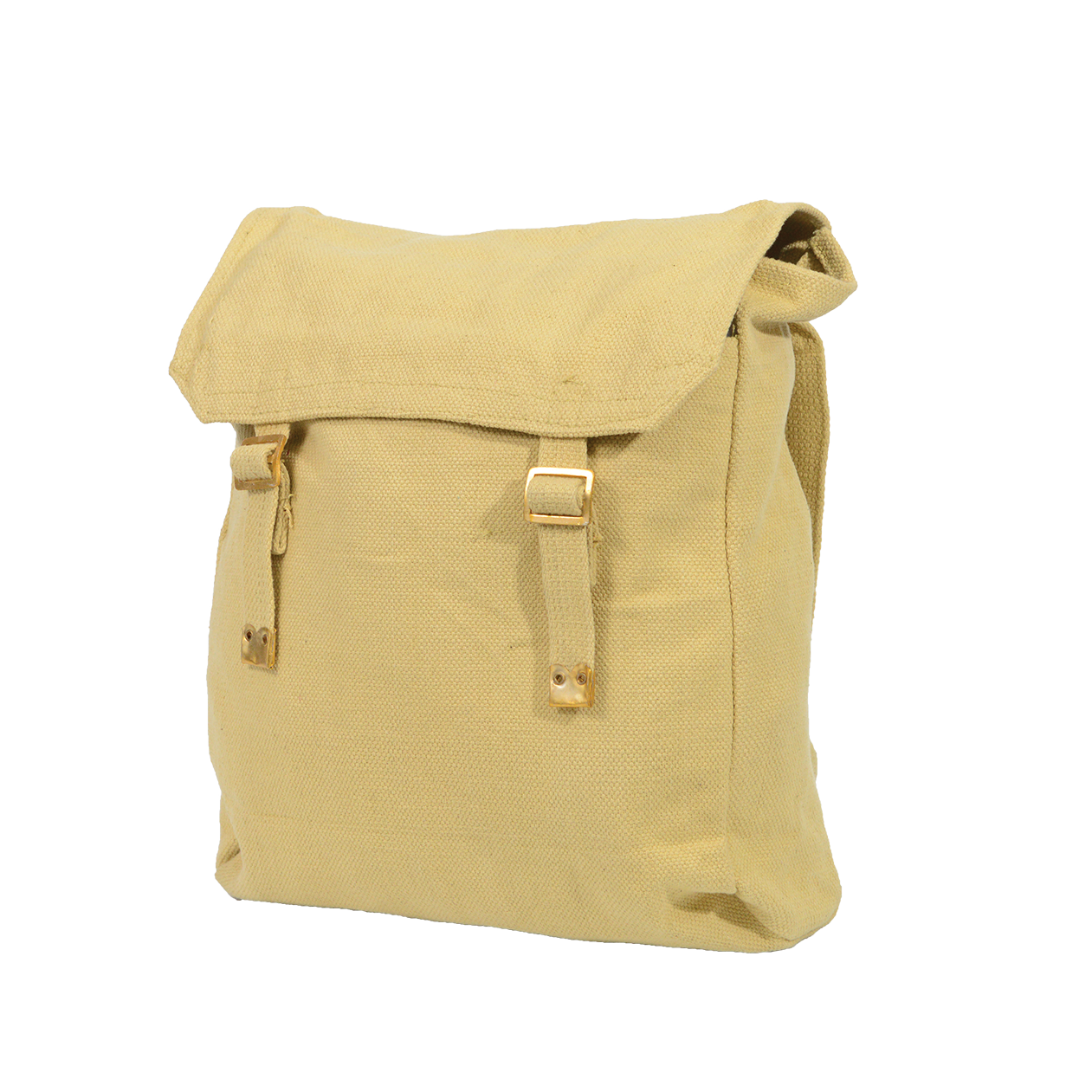 Cotton Canvas Webbing Backpack Khaki