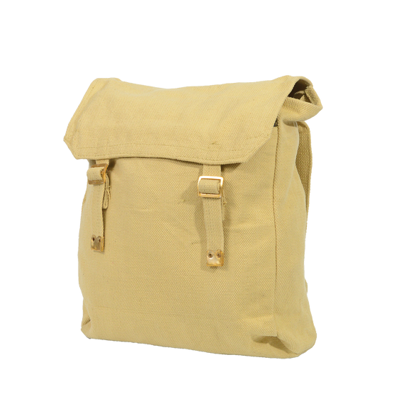 Cotton Canvas Webbing Backpack Khaki