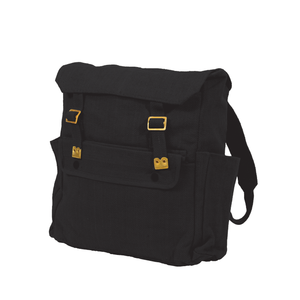 Cotton Canvas Medium Webbing Backpack Black