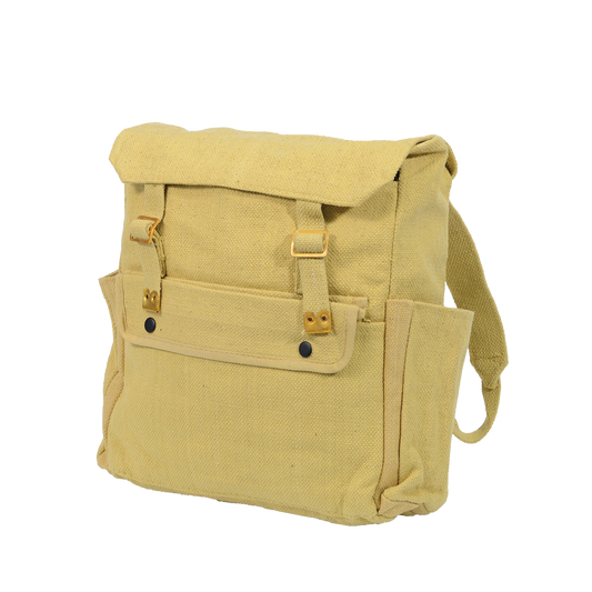 Cotton Canvas Medium Webbing Backpack Khaki