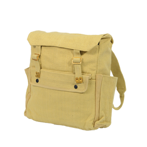 Cotton Canvas Medium Webbing Backpack Khaki