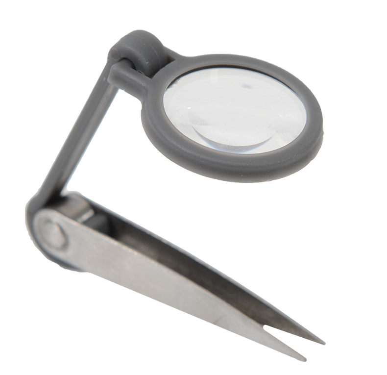 Magnifier with Tweezers