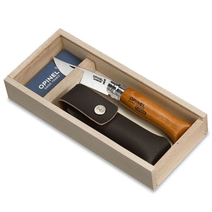 Opinel No 8 Carbon Knife + Sheath Gift Box
