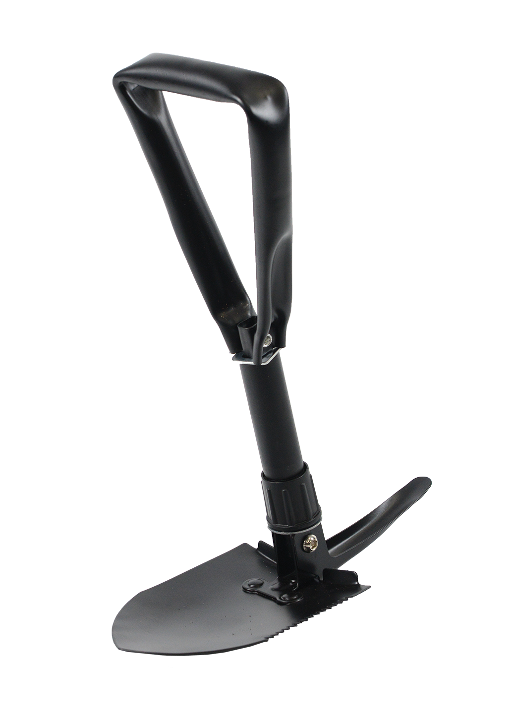 Black Mini 3-Way Folding Shovel with Pick