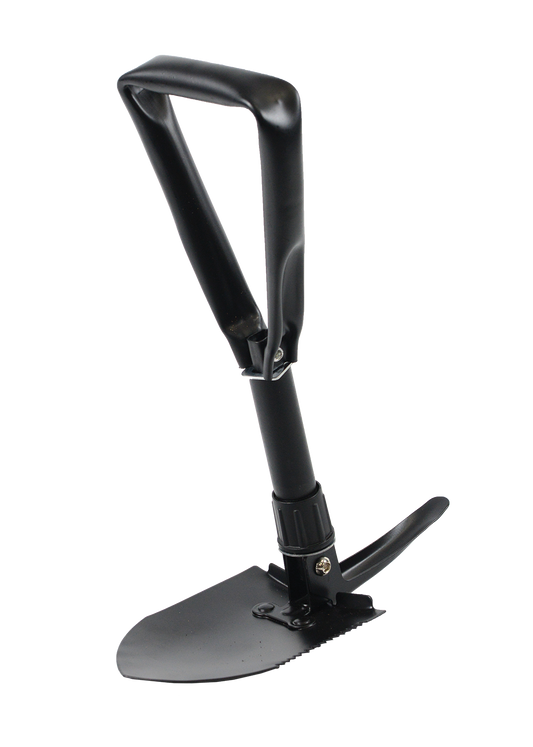 Black Mini 3-Way Folding Shovel with Pick