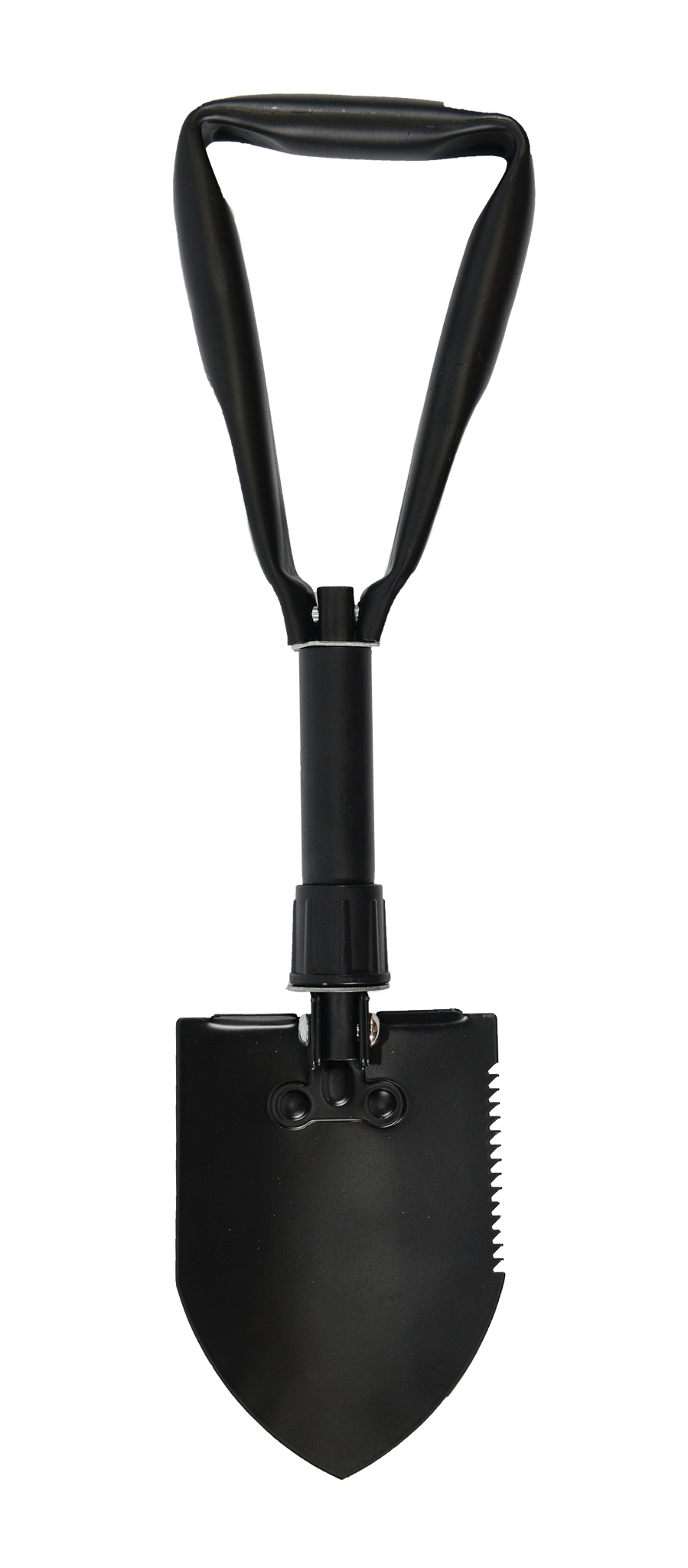 Black Mini 3 Way Folding Shovel with Pick The Outdoor Gear Co