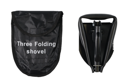 Black Mini 3-Way Folding Shovel with Pick