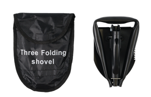 Black Mini 3-Way Folding Shovel with Pick