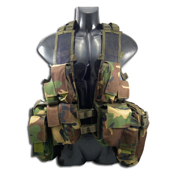 Tactical Webbing Vest Woodland Camo